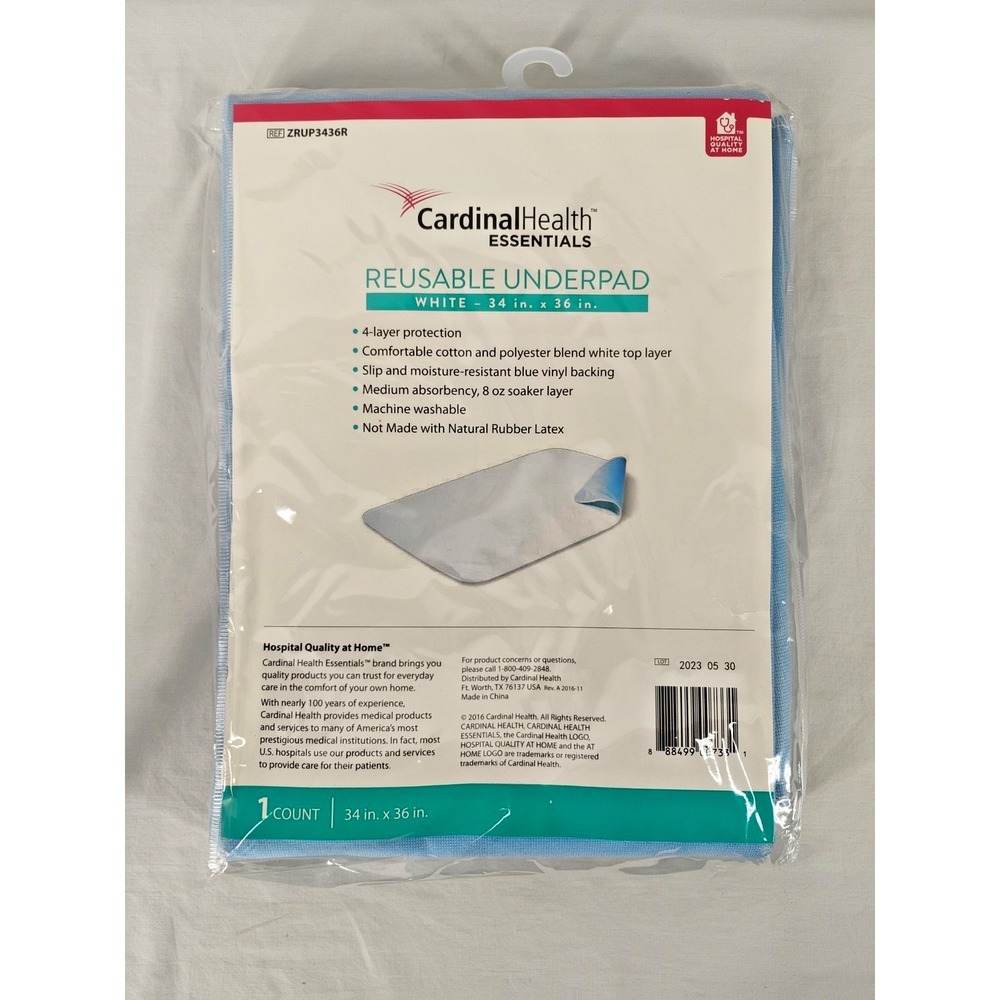 NEW Cardinal Health Reusable Underpad Bed Pad‎ for Incontinence 34" x 36"
